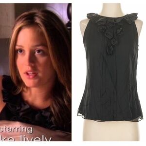 ASO Blair Waldorf Milly Rose Pajama Blouse Size 2 Gossip Girl